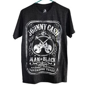 Johnny Cash charcoal heather grey short sleeve band tee size small